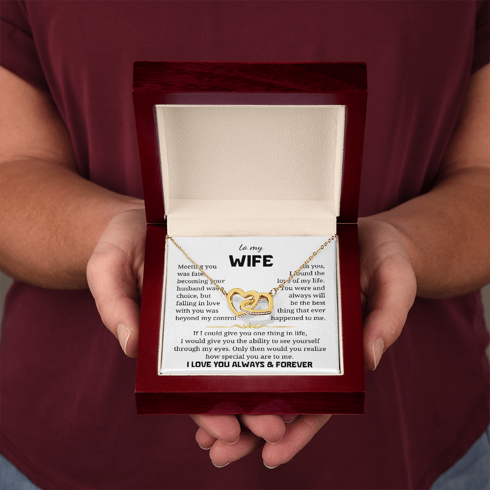 To My Wife Interlocking Hearts Necklace