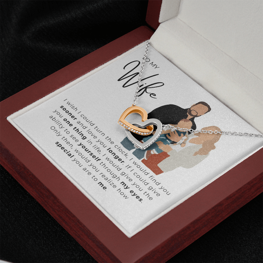 To My Wife Interlocking Hearts Necklace