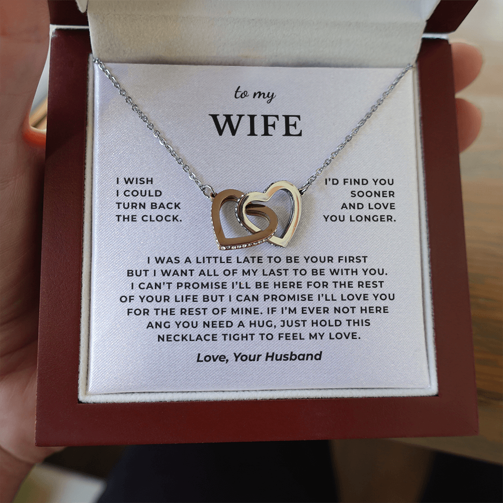 To My Wife Interlocking Hearts Necklace