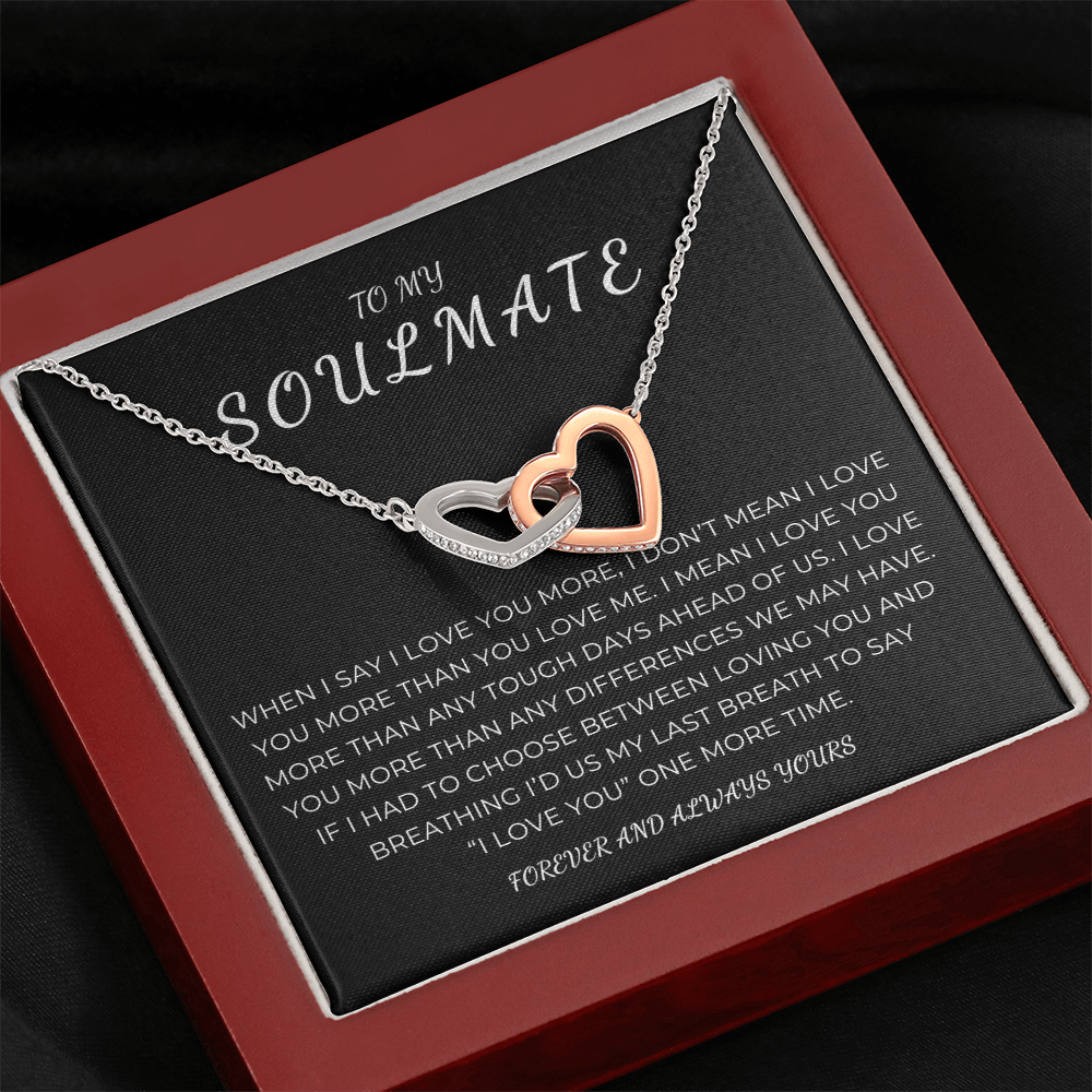 To My Soulmate Interlocking Hearts Necklace