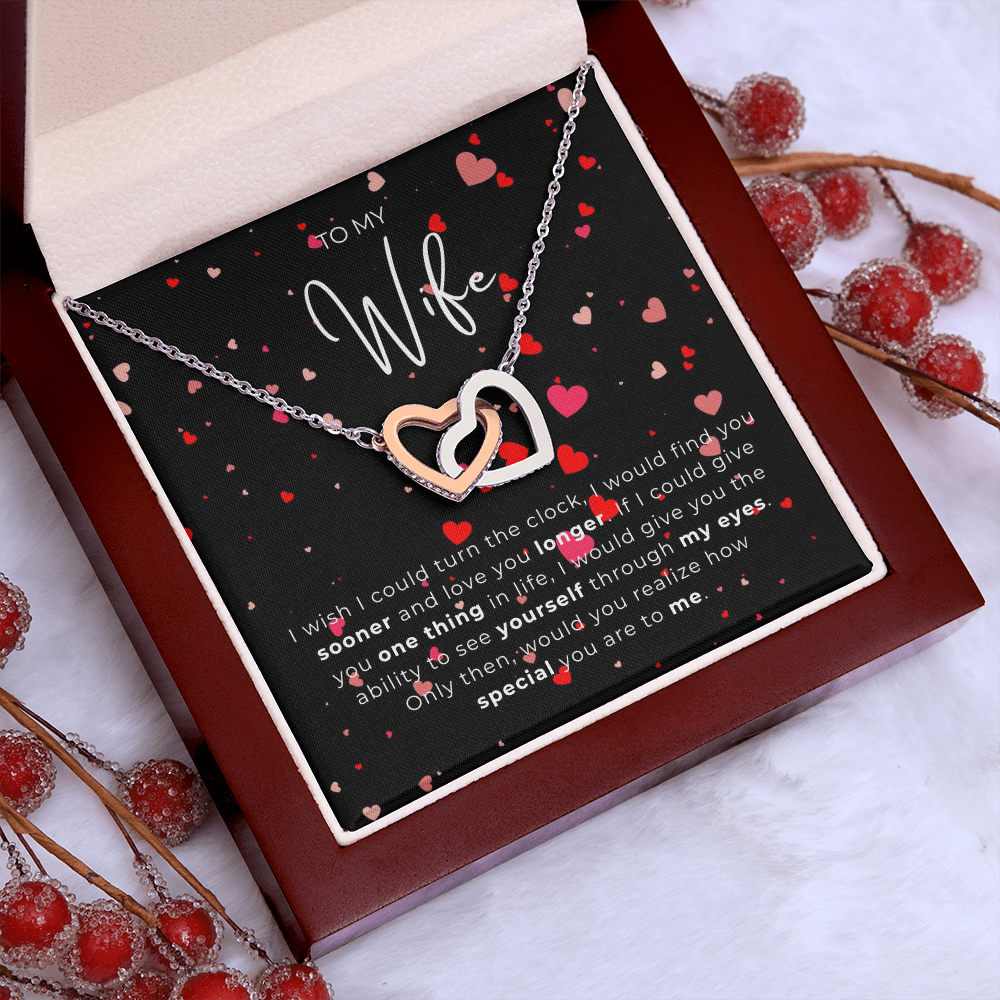 To My Wife Interlocking Hearts Necklace