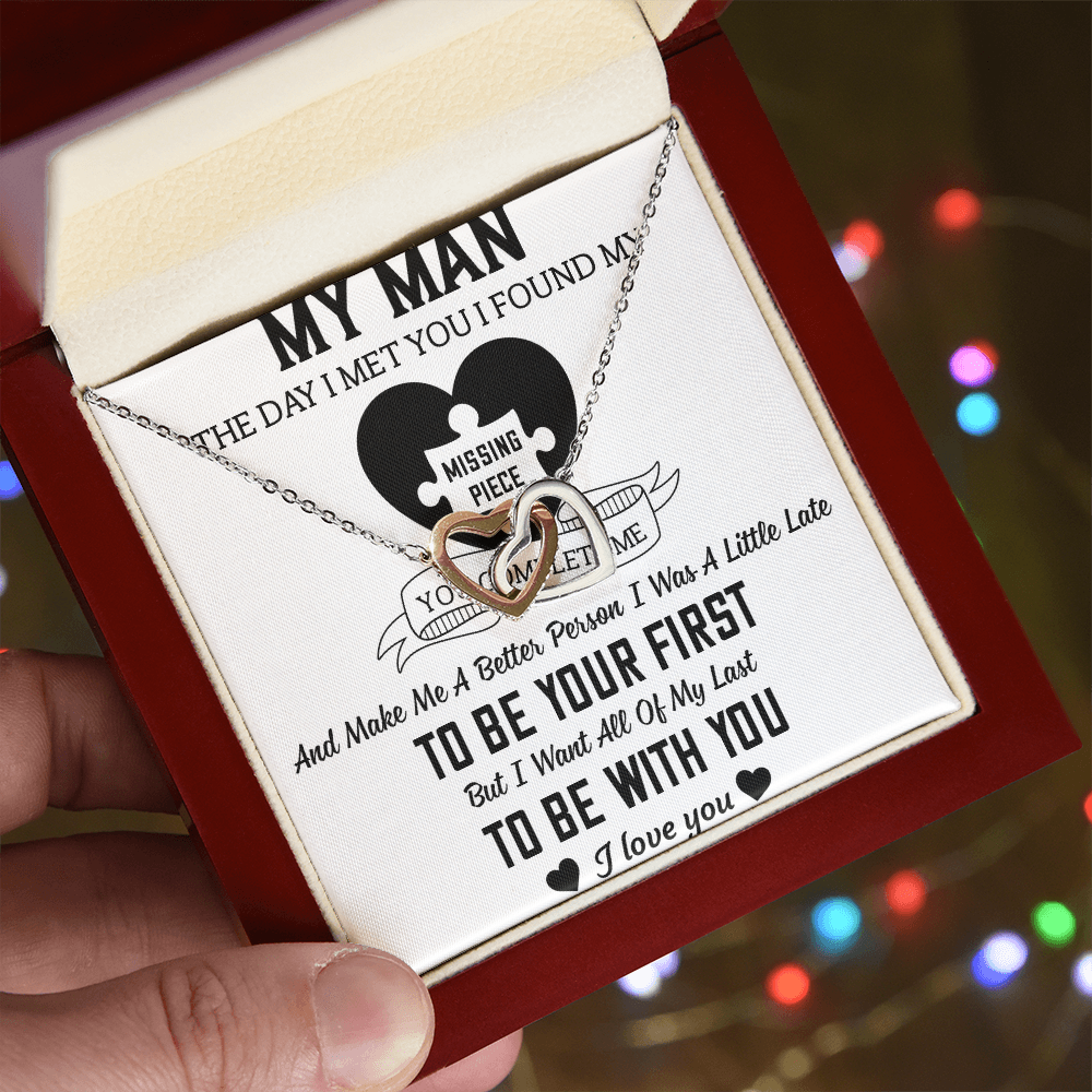To My Man Interlocking Hearts Necklace