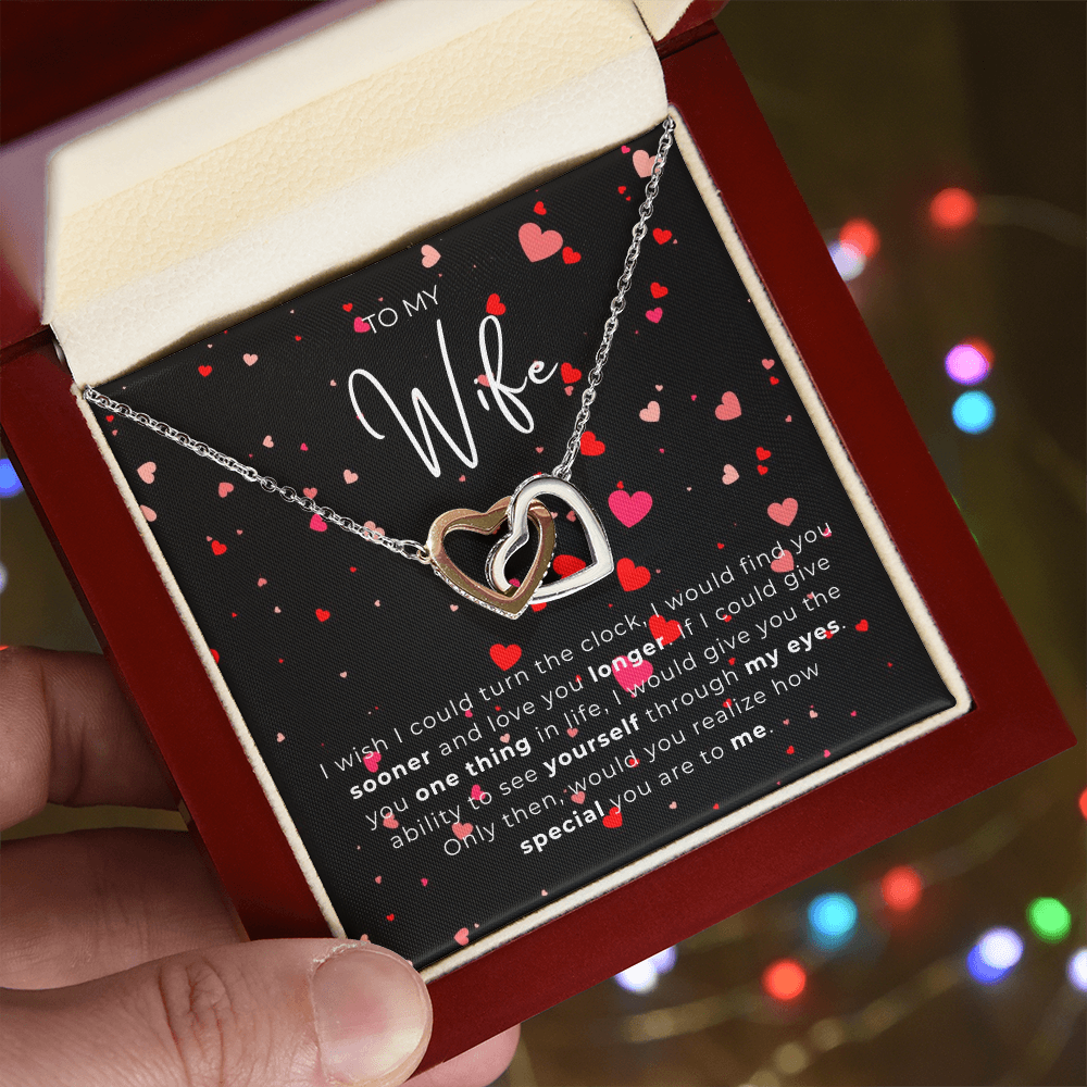 To My Wife Interlocking Hearts Necklace
