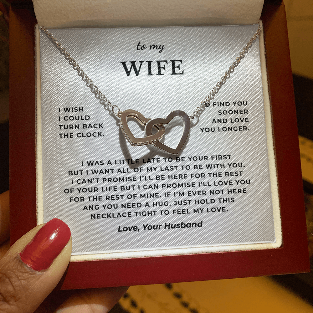 To My Wife Interlocking Hearts Necklace