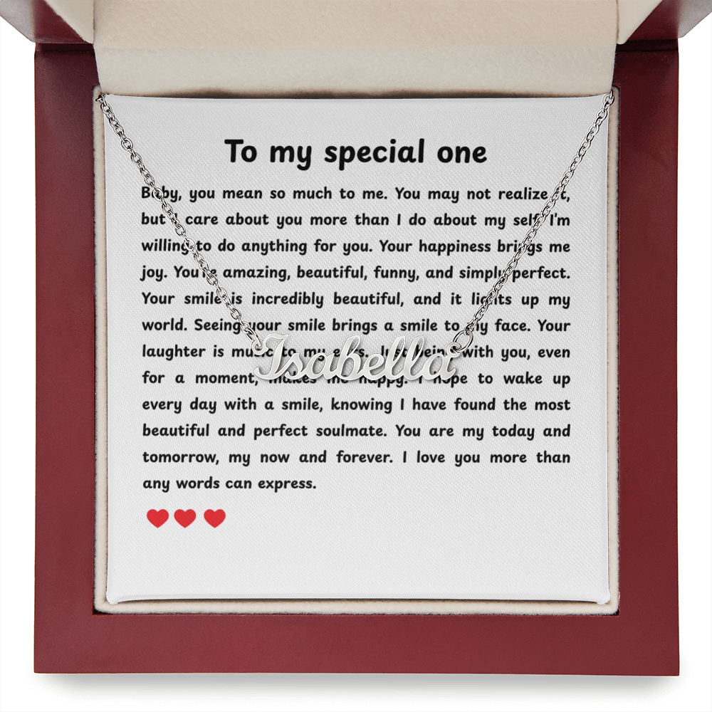 Custom Name Necklace To My Special One