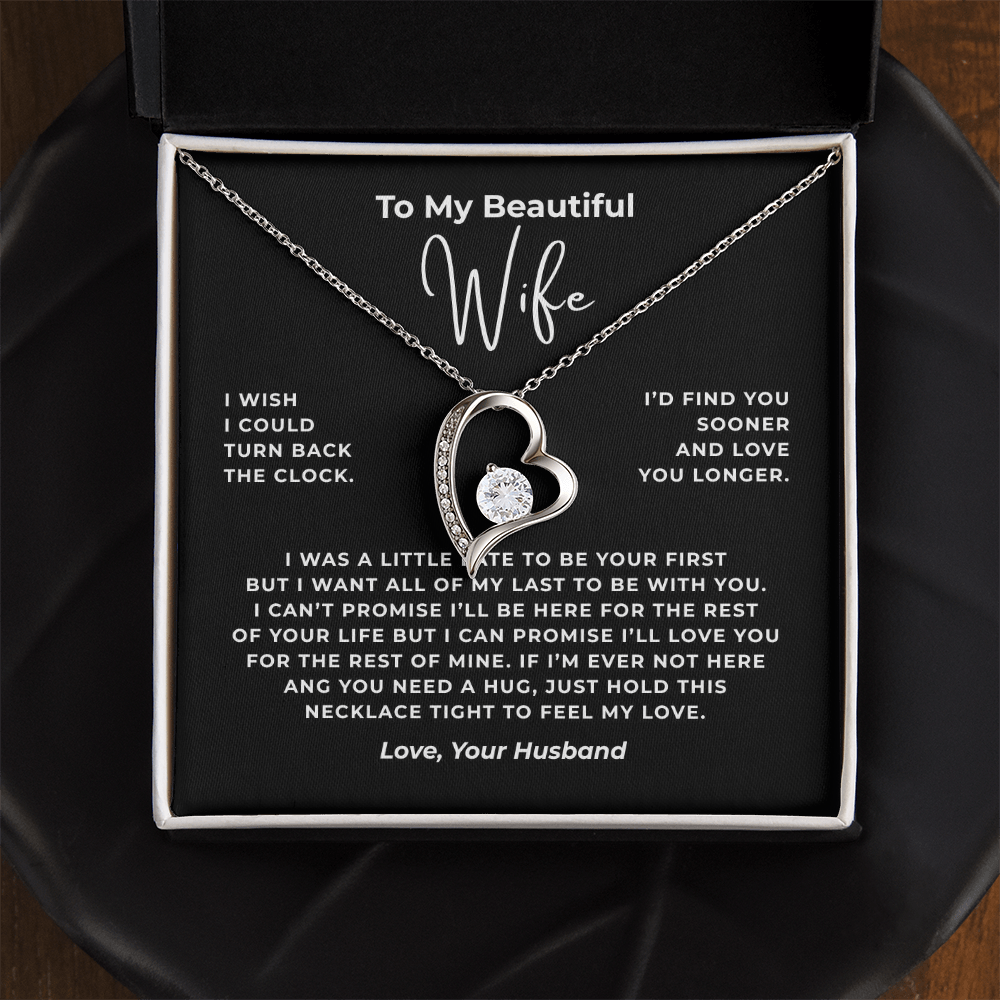 To My Beautiful Wife Interlocking Hearts Necklace