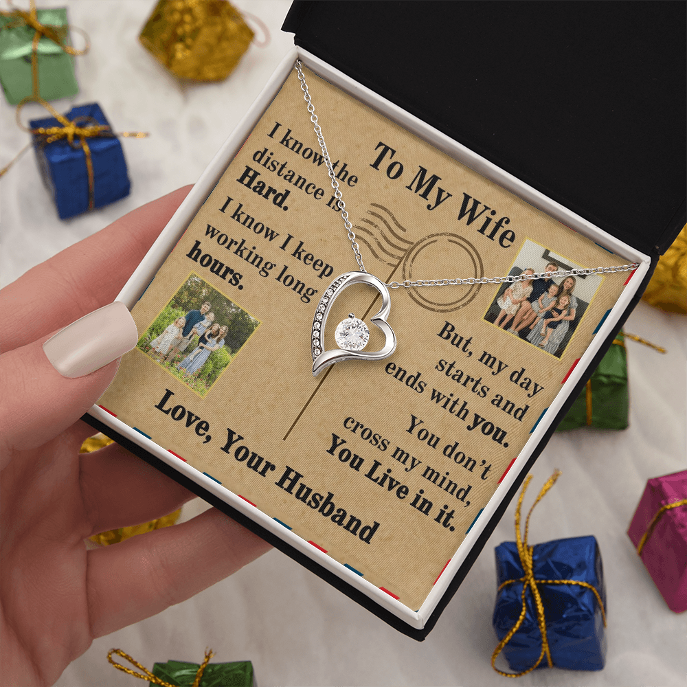To My Wife Forever Love Necklace With 2 Photos