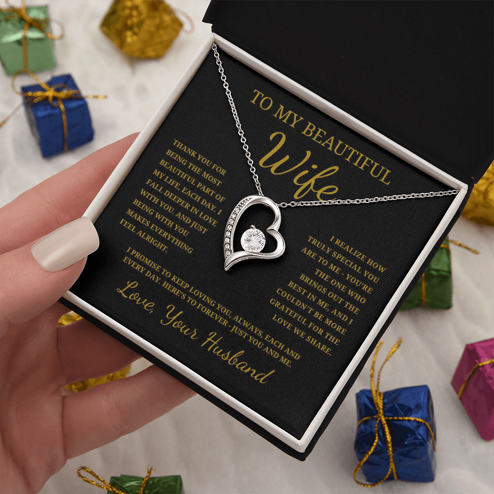 To My Beautiful Wife Forever Love Necklace