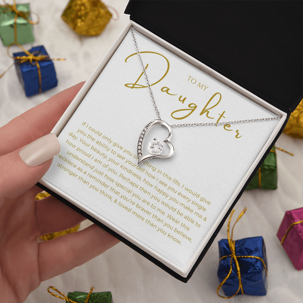To My Daughter Interlocking Hearts Necklace