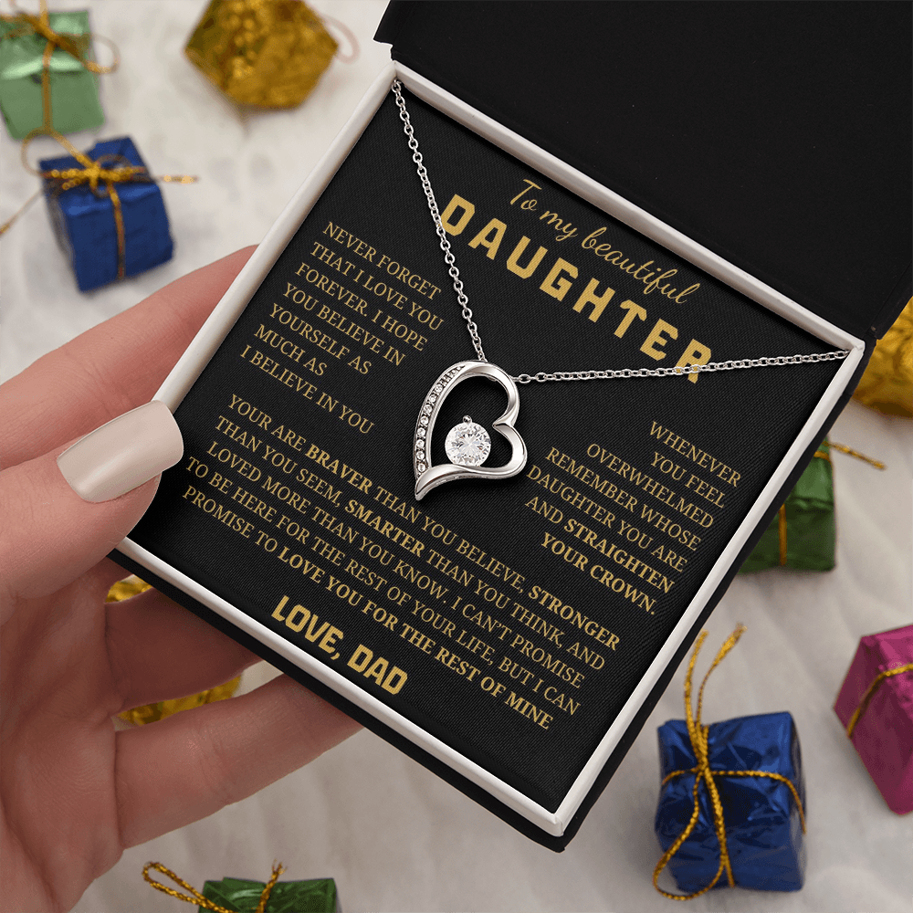 To My Beautiful Daughter Forever Love Necklace