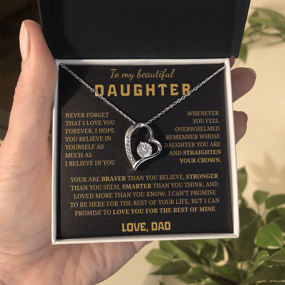 To My Beautiful Daughter Forever Love Necklace