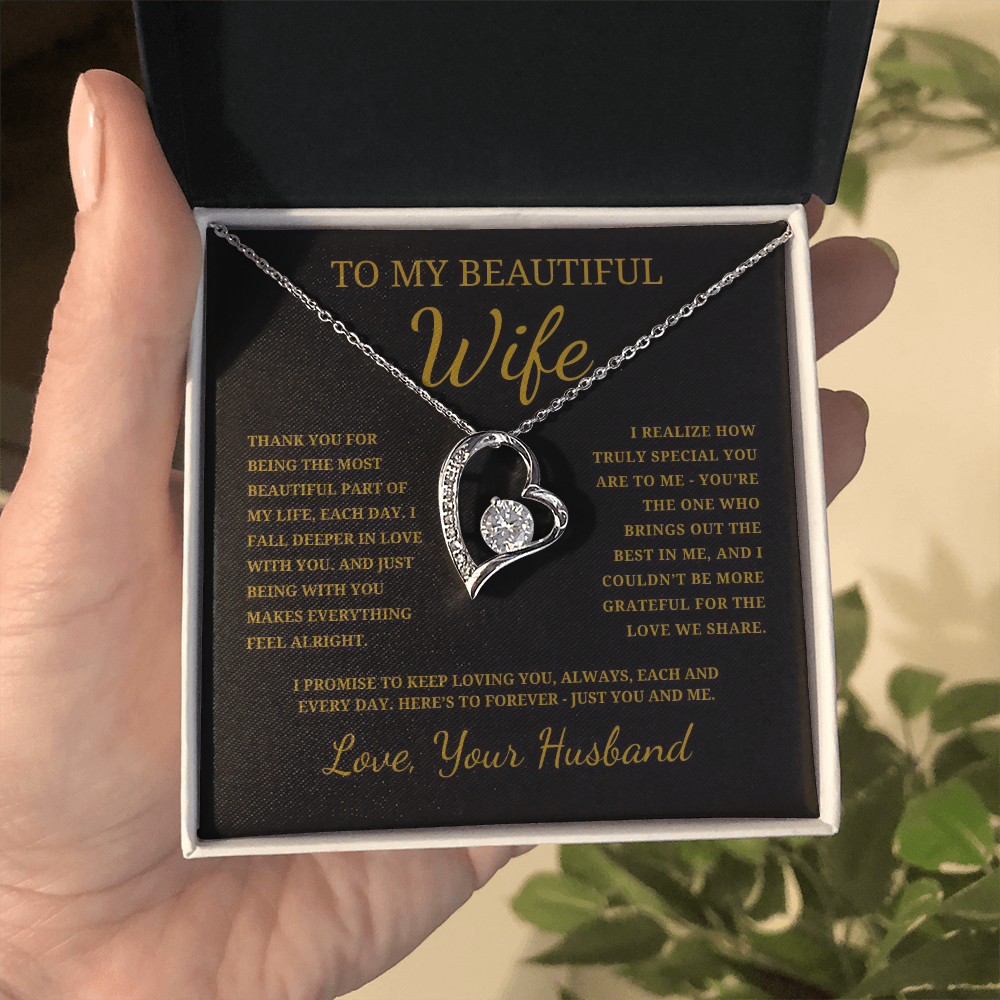 To My Beautiful Wife Forever Love Necklace
