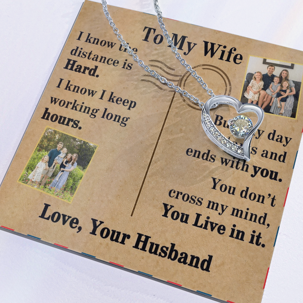To My Wife Forever Love Necklace With 2 Photos