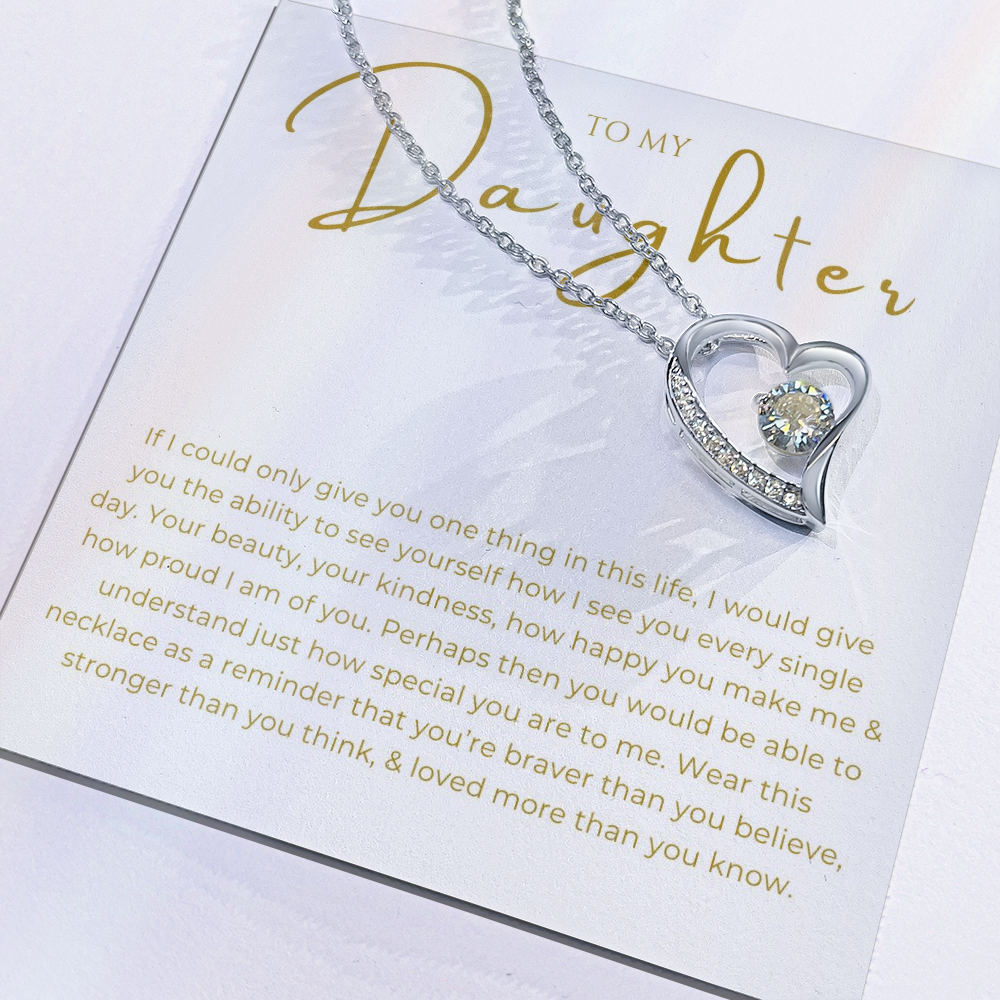 To My Daughter Interlocking Hearts Necklace