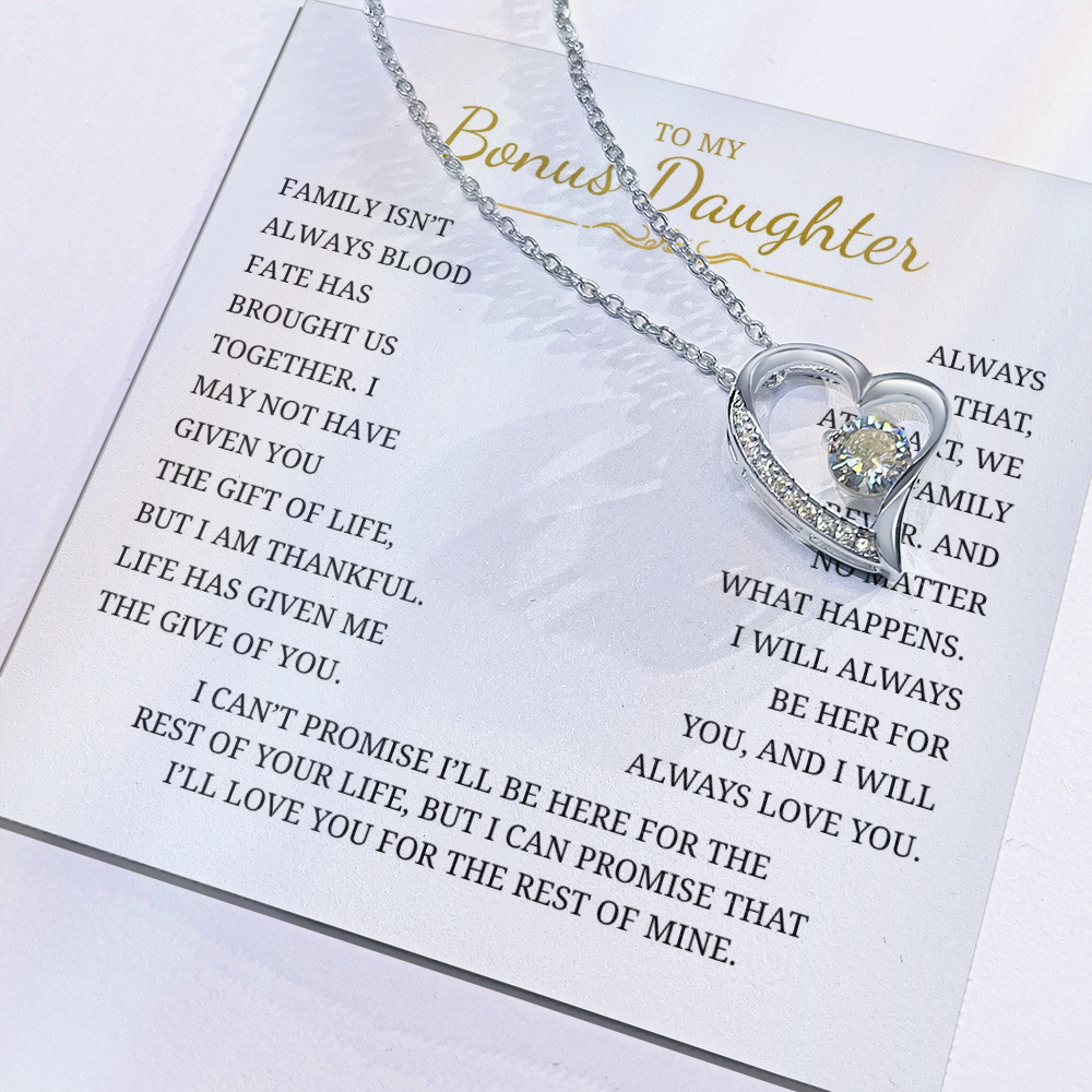 To My Bonus Daughter Forever Love Necklace