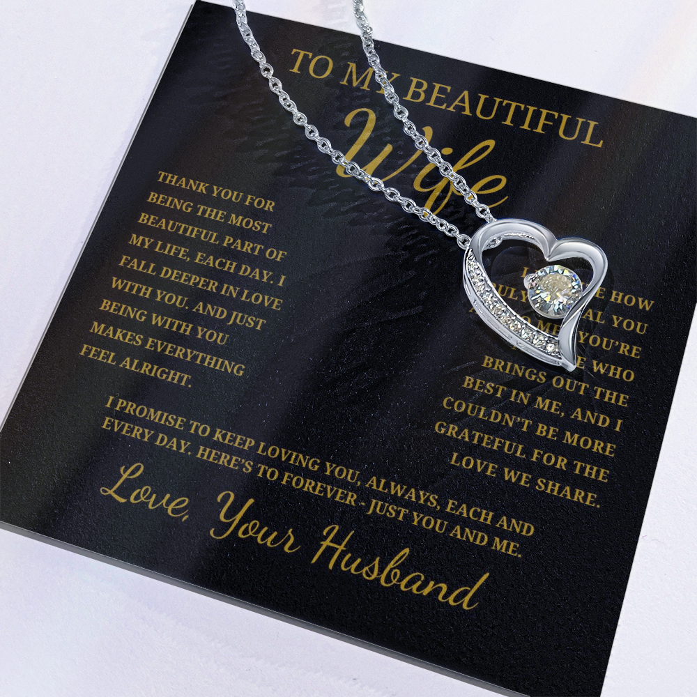 To My Beautiful Wife Forever Love Necklace