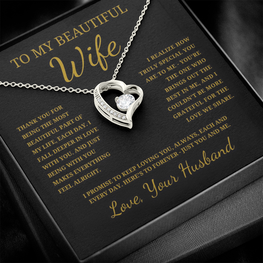 To My Beautiful Wife Forever Love Necklace