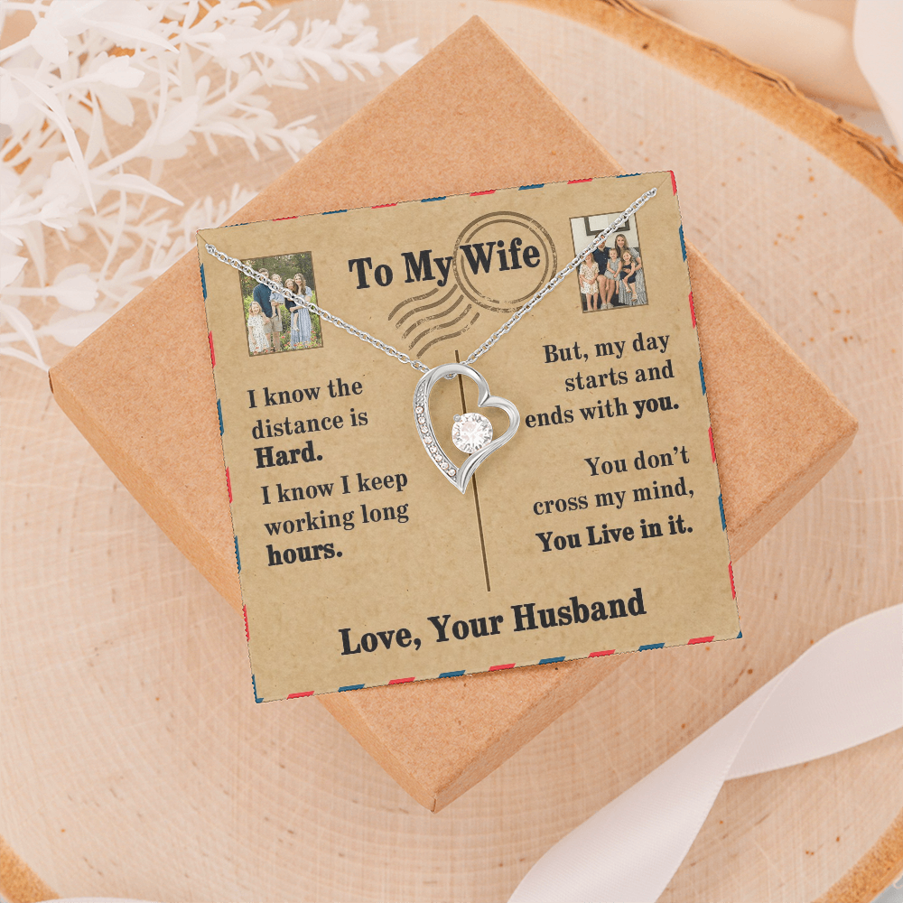 To My Wife Forever Love Necklace With 2 Photos