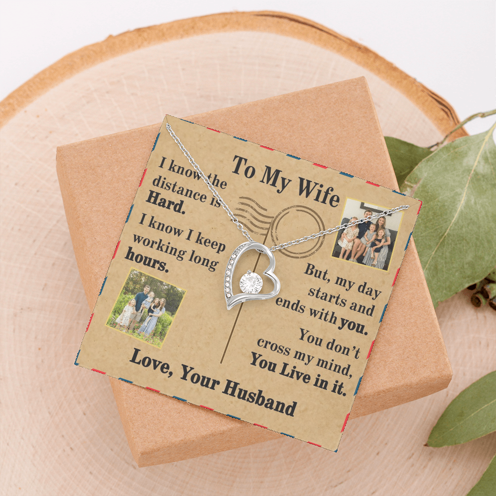 To My Wife Forever Love Necklace With 2 Photos