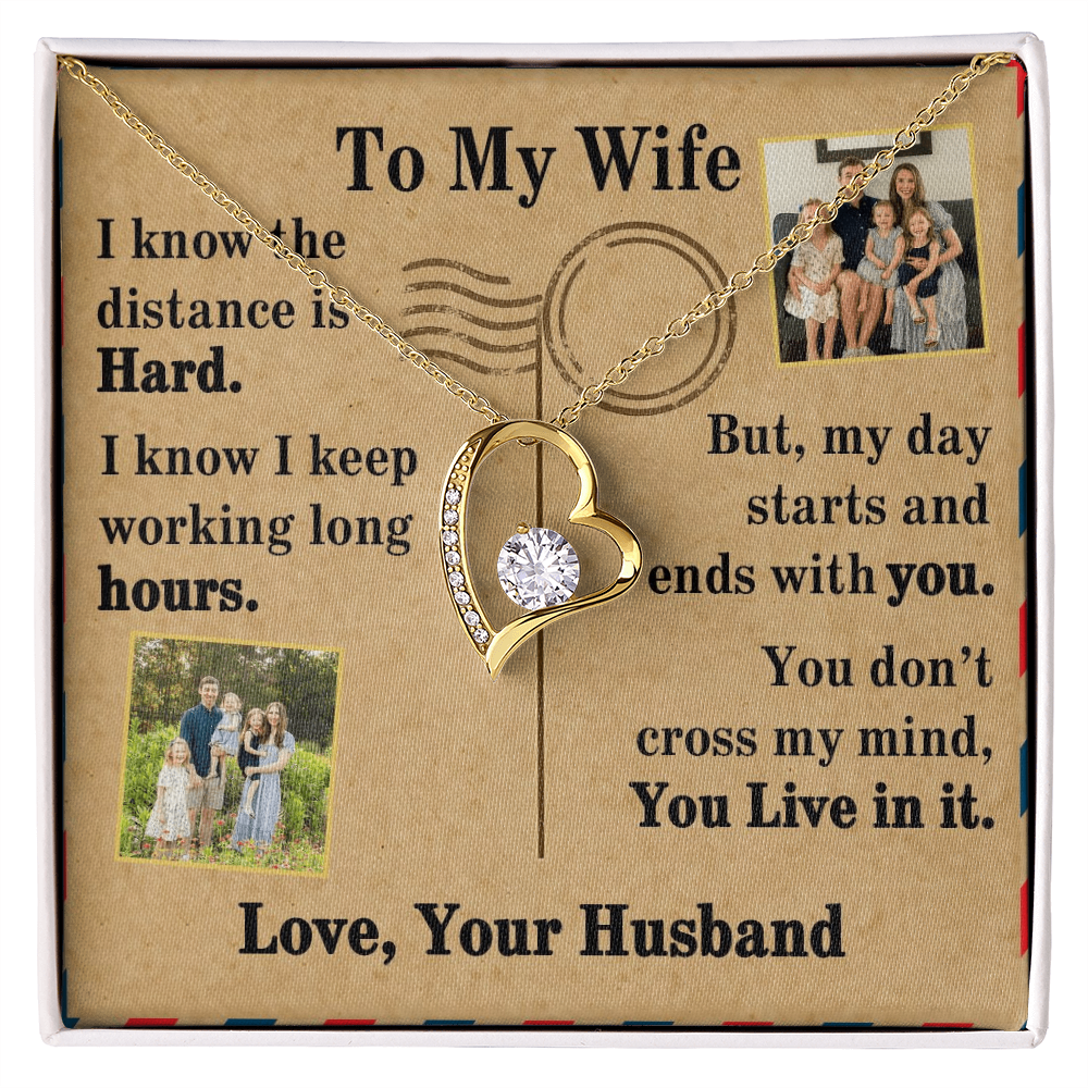 To My Wife Forever Love Necklace With 2 Photos