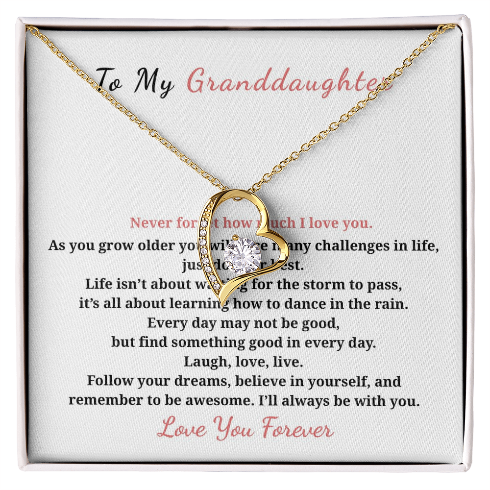 To My Granddaughter Forever Love Necklace