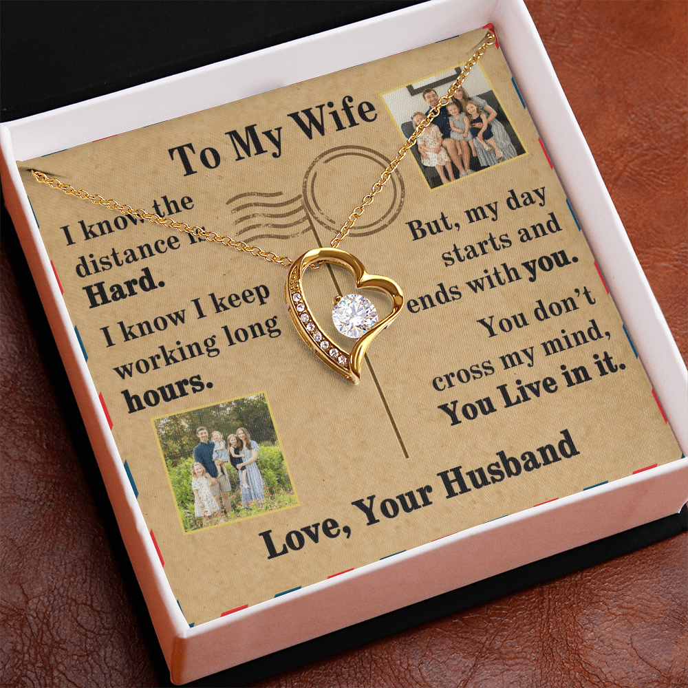 To My Wife Forever Love Necklace With 2 Photos