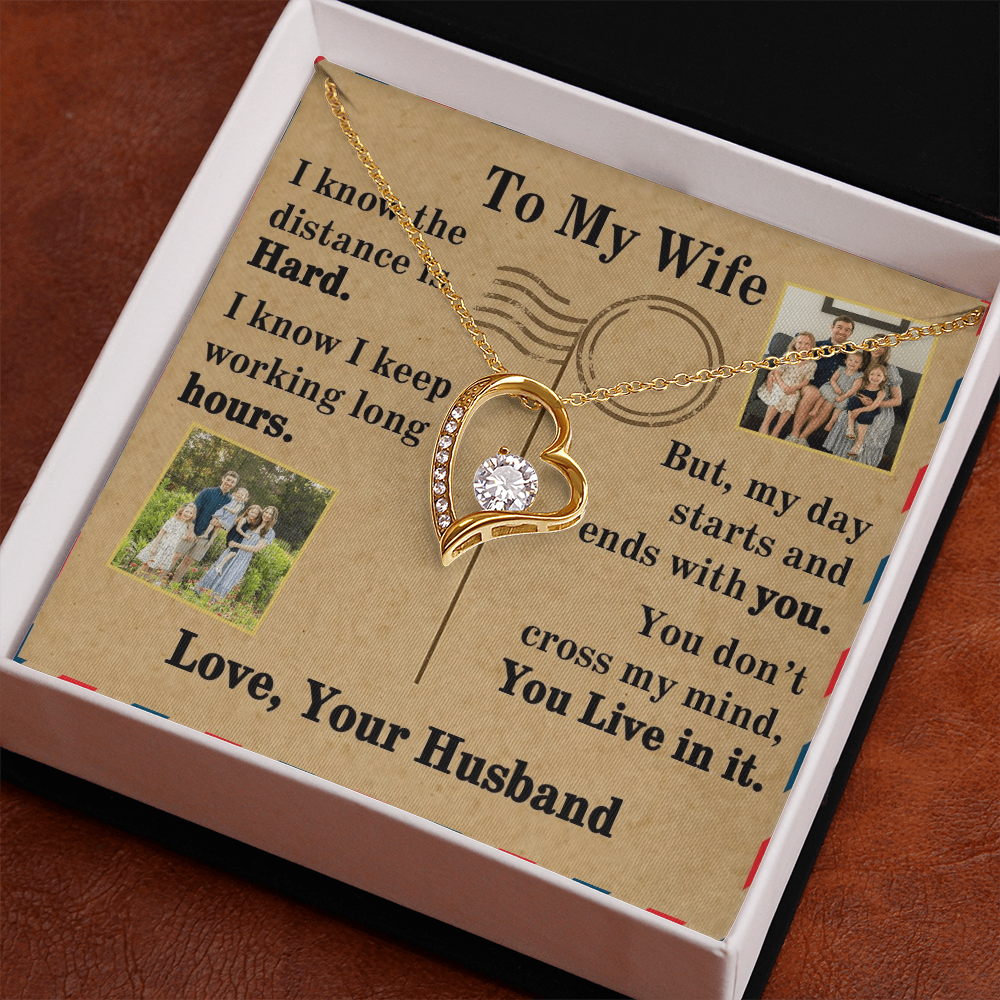 To My Wife Forever Love Necklace With 2 Photos