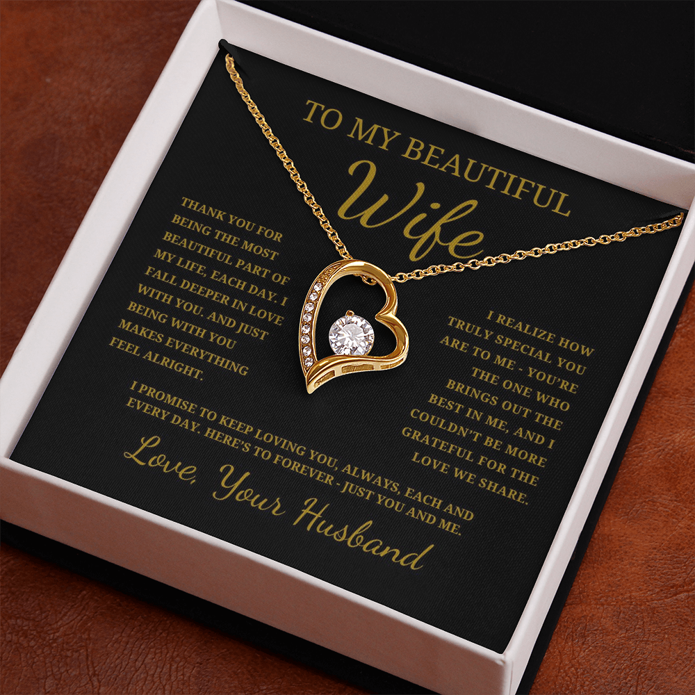 To My Beautiful Wife Forever Love Necklace