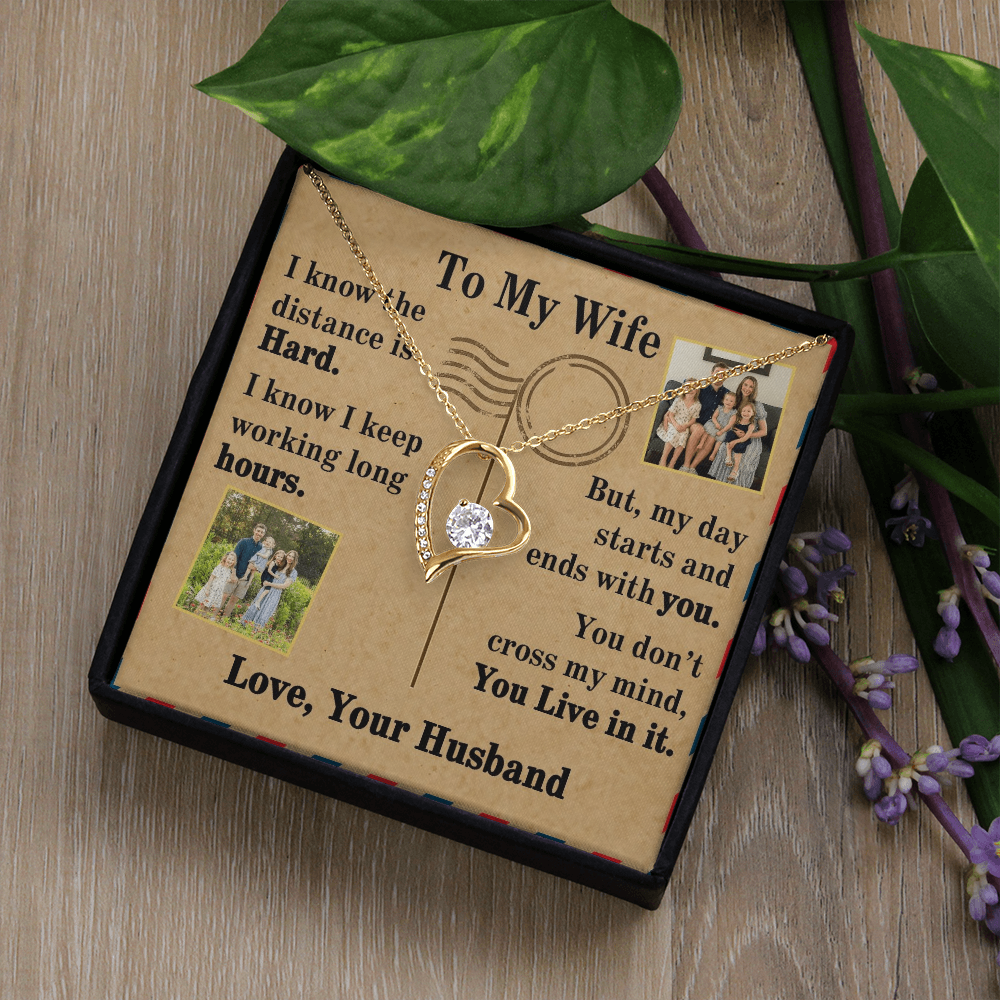 To My Wife Forever Love Necklace With 2 Photos