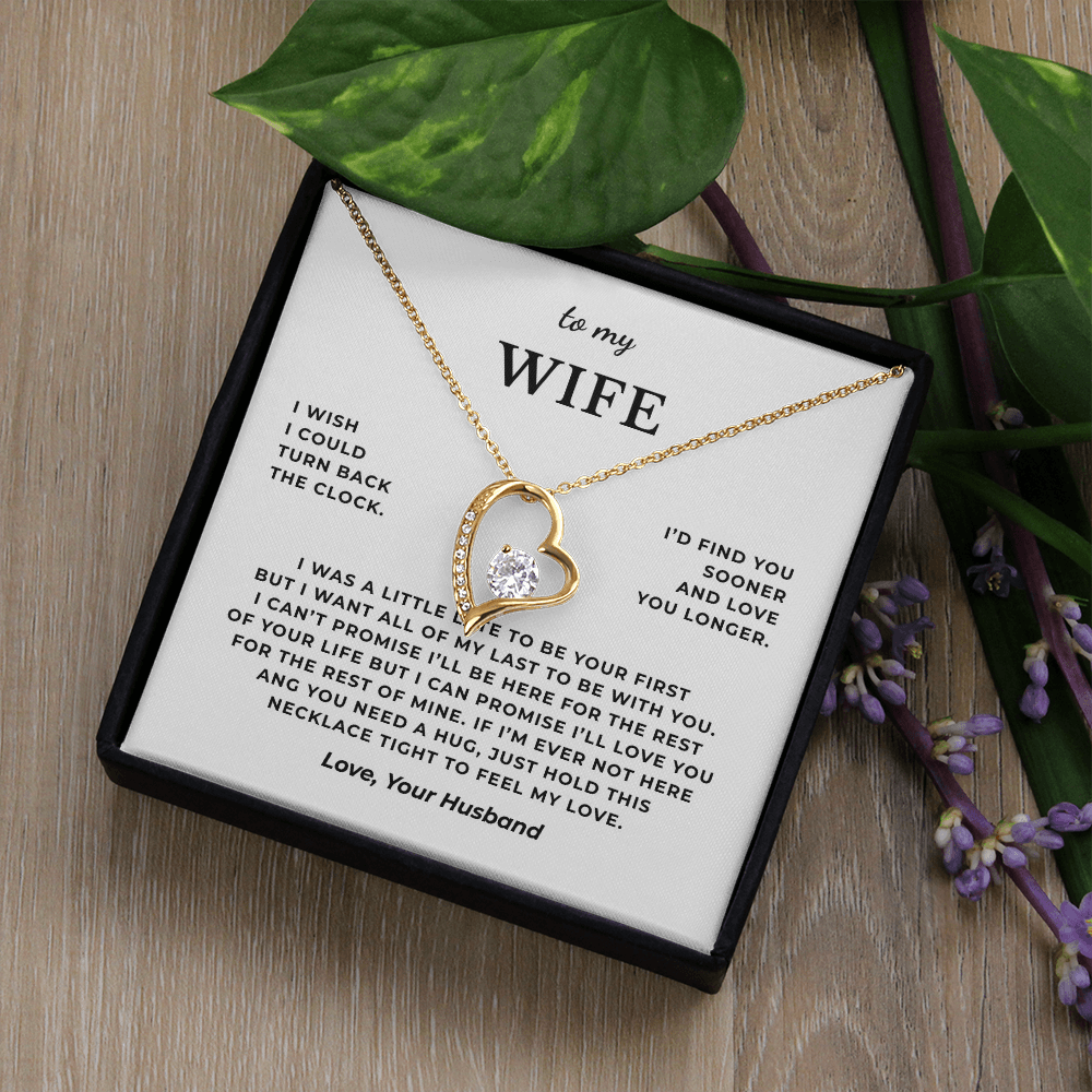 To My Wife Interlocking Hearts Necklace