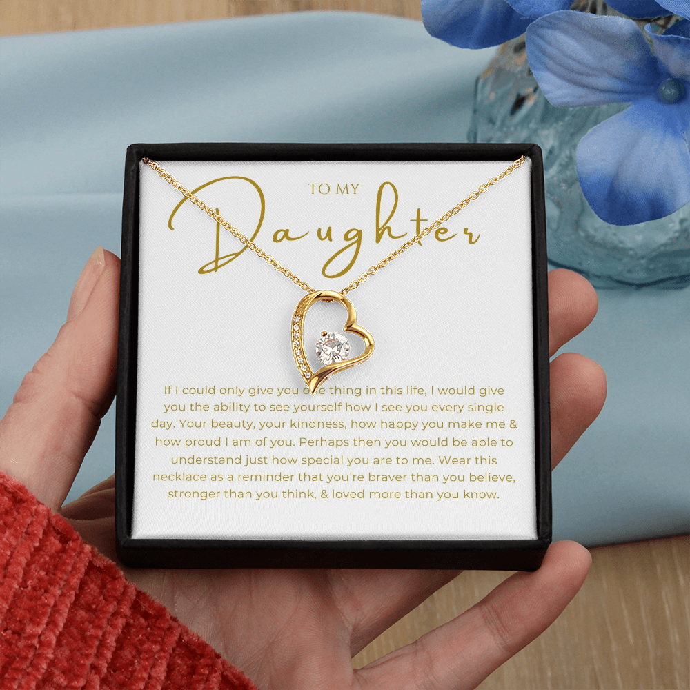 To My Daughter Interlocking Hearts Necklace