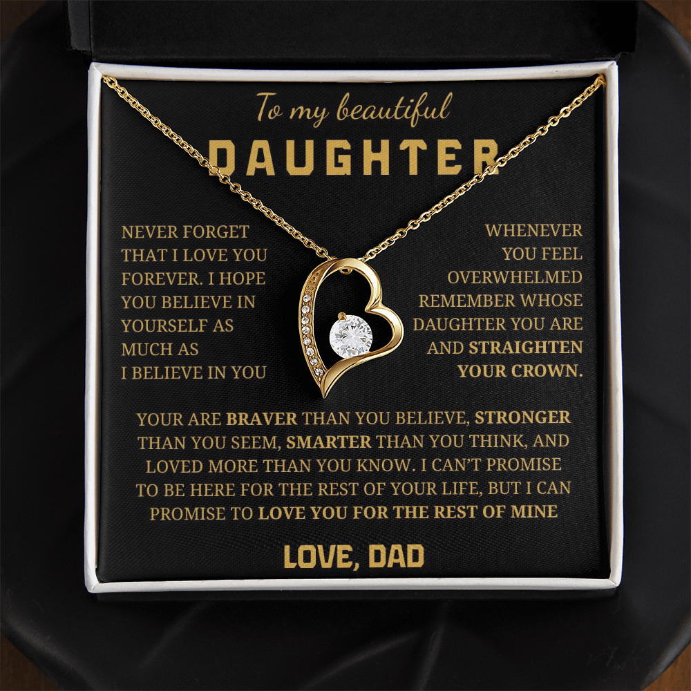 To My Beautiful Daughter Forever Love Necklace