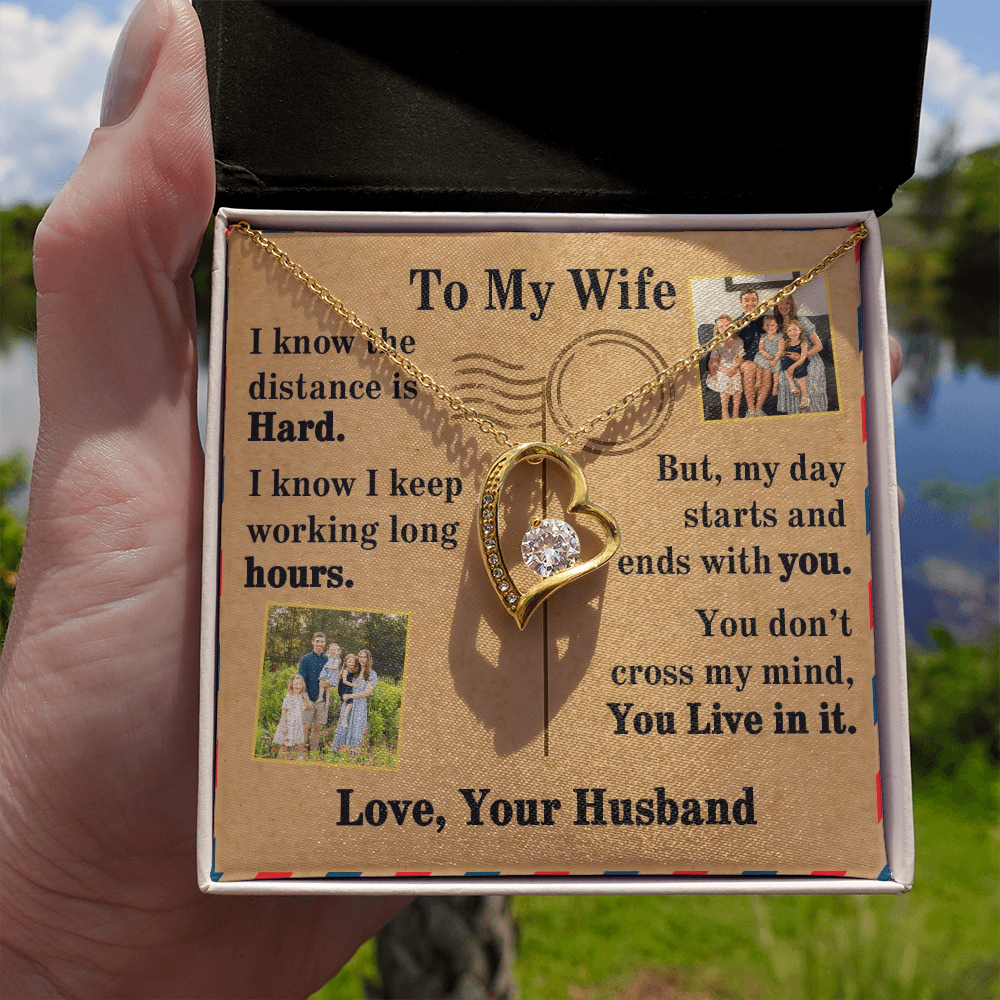 To My Wife Forever Love Necklace With 2 Photos