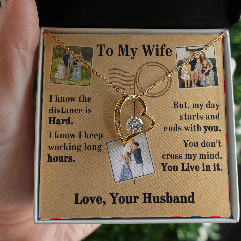 To My Wife Forever Love Necklace With 3 Photos