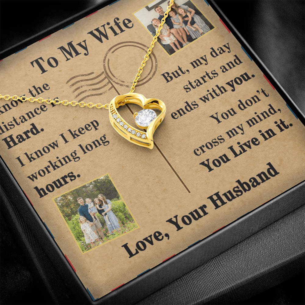 To My Wife Forever Love Necklace With 2 Photos