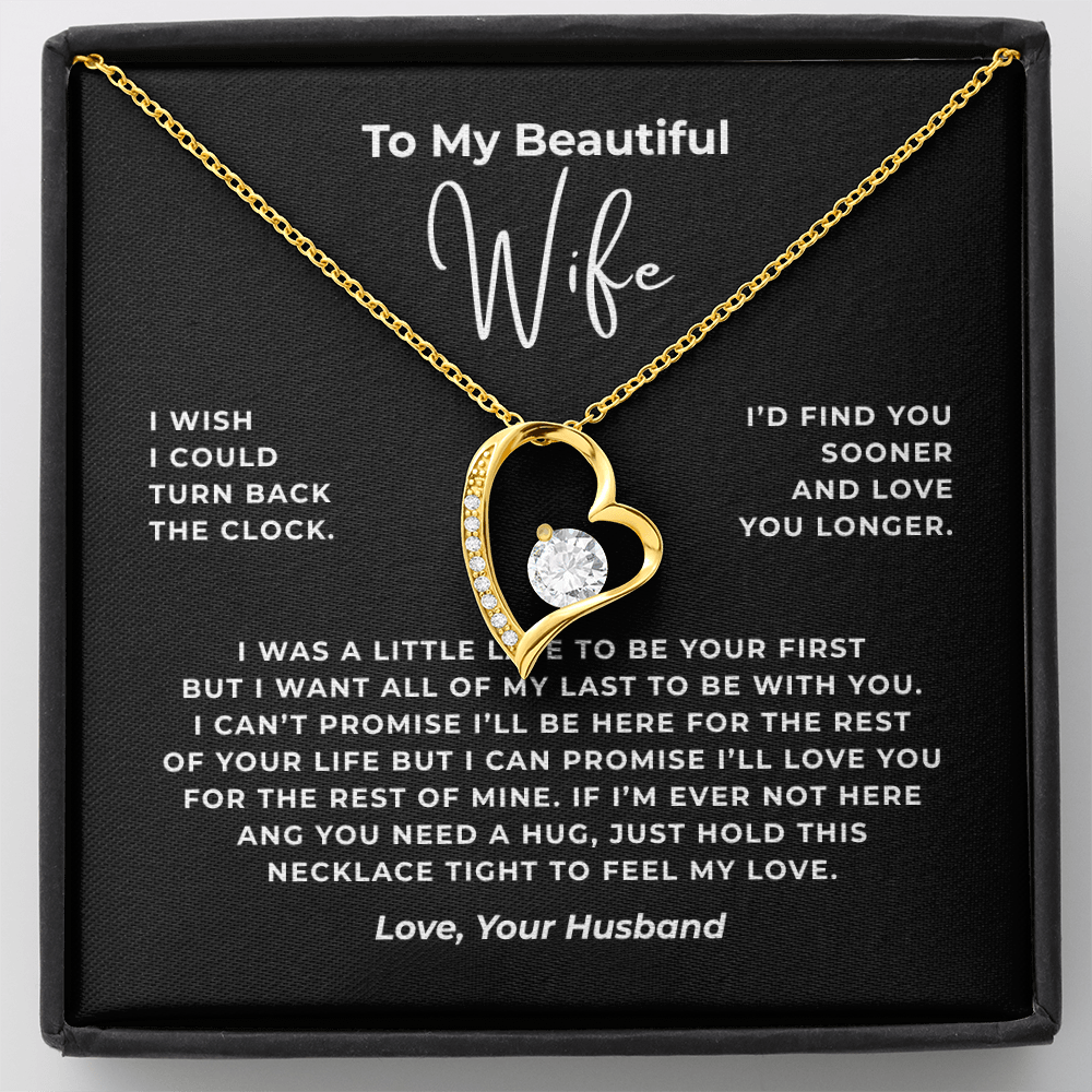 To My Beautiful Wife Interlocking Hearts Necklace