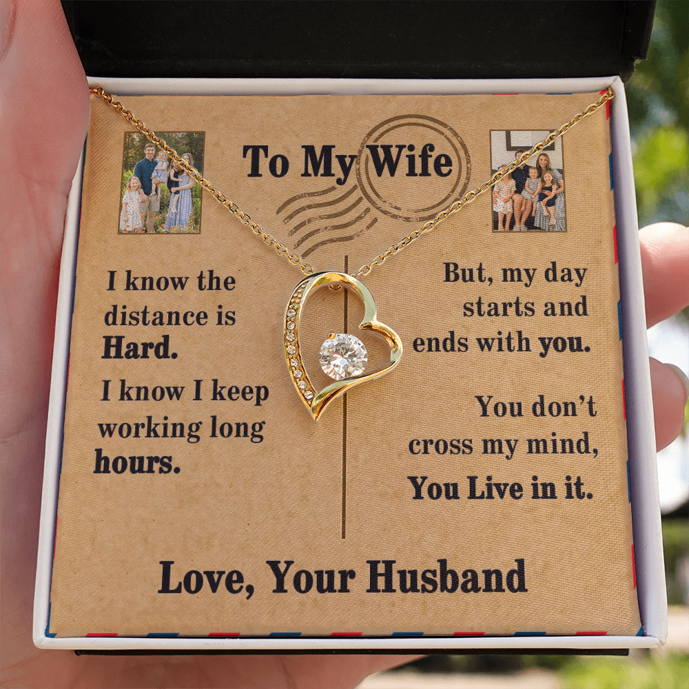 To My Wife Forever Love Necklace With 2 Photos