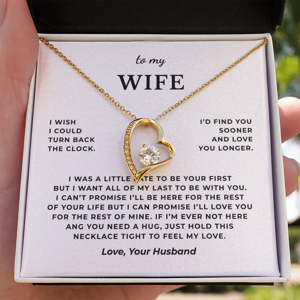To My Wife Interlocking Hearts Necklace