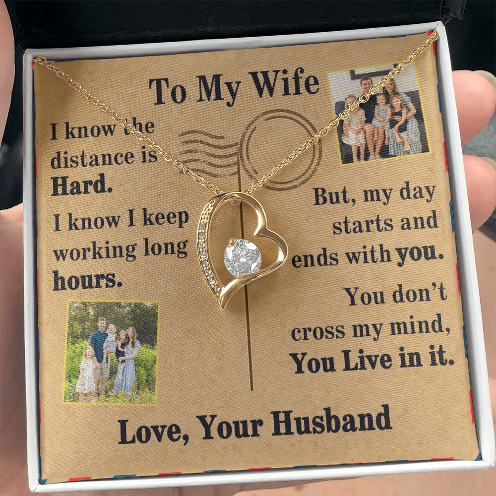 To My Wife Forever Love Necklace With 2 Photos