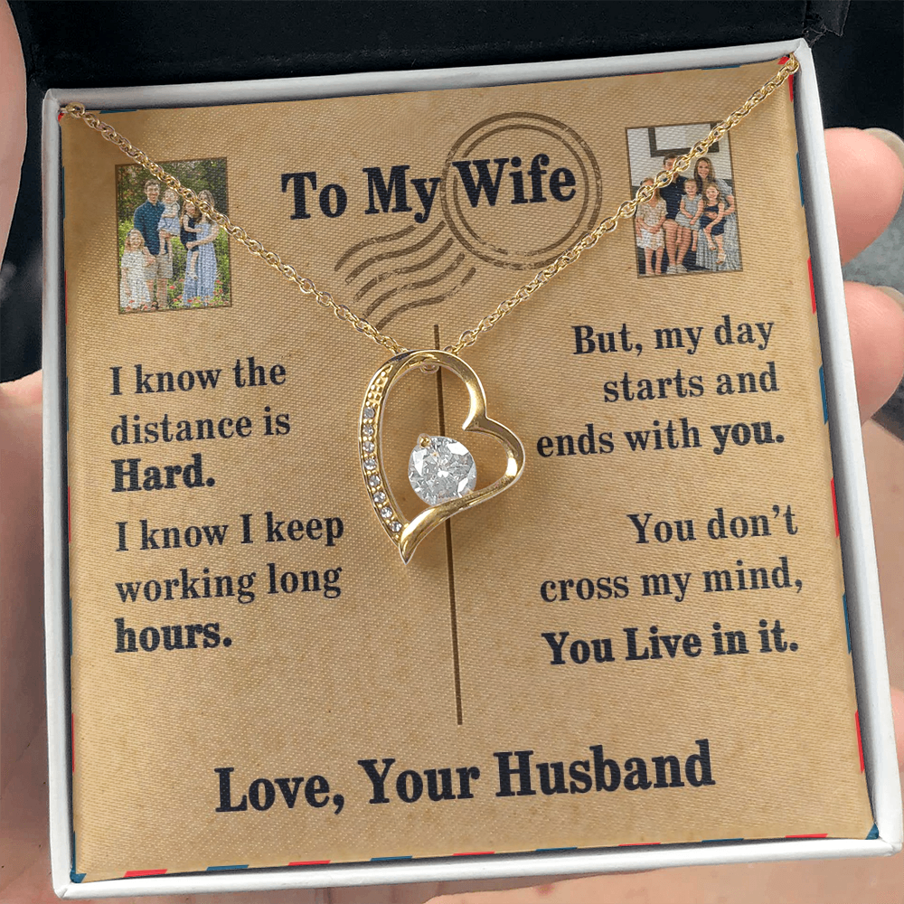 To My Wife Forever Love Necklace With 2 Photos