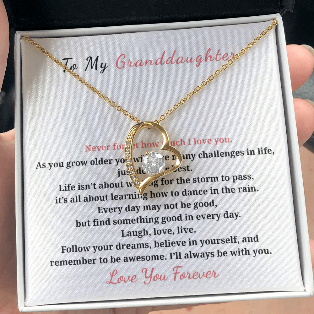 To My Granddaughter Forever Love Necklace