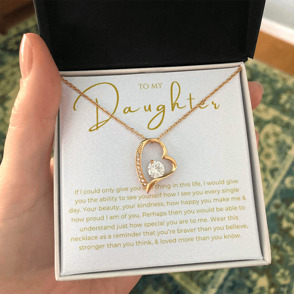 To My Daughter Interlocking Hearts Necklace