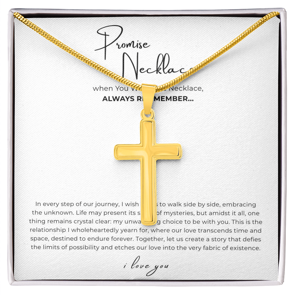 Promise Cross Necklace with Snake Chain