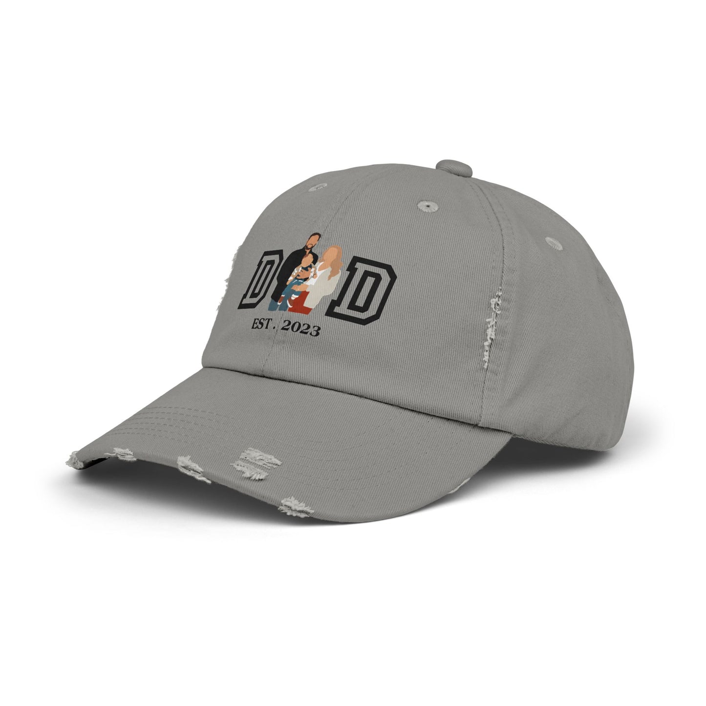 Custom DAD EST Unisex Distressed Cap