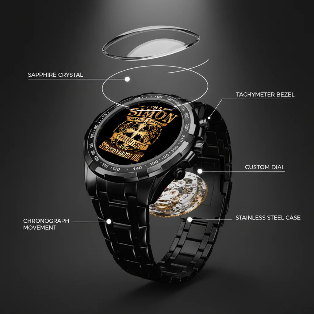 Personalized Custom Name I Can Do All Thing Through Christ Watch Gift For Him