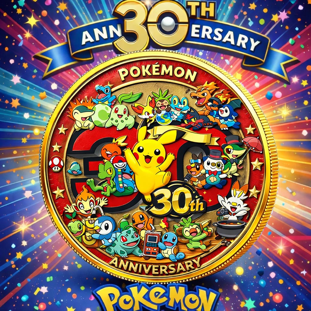 Anime Poke 30th Anniversary Custom Printed Coin