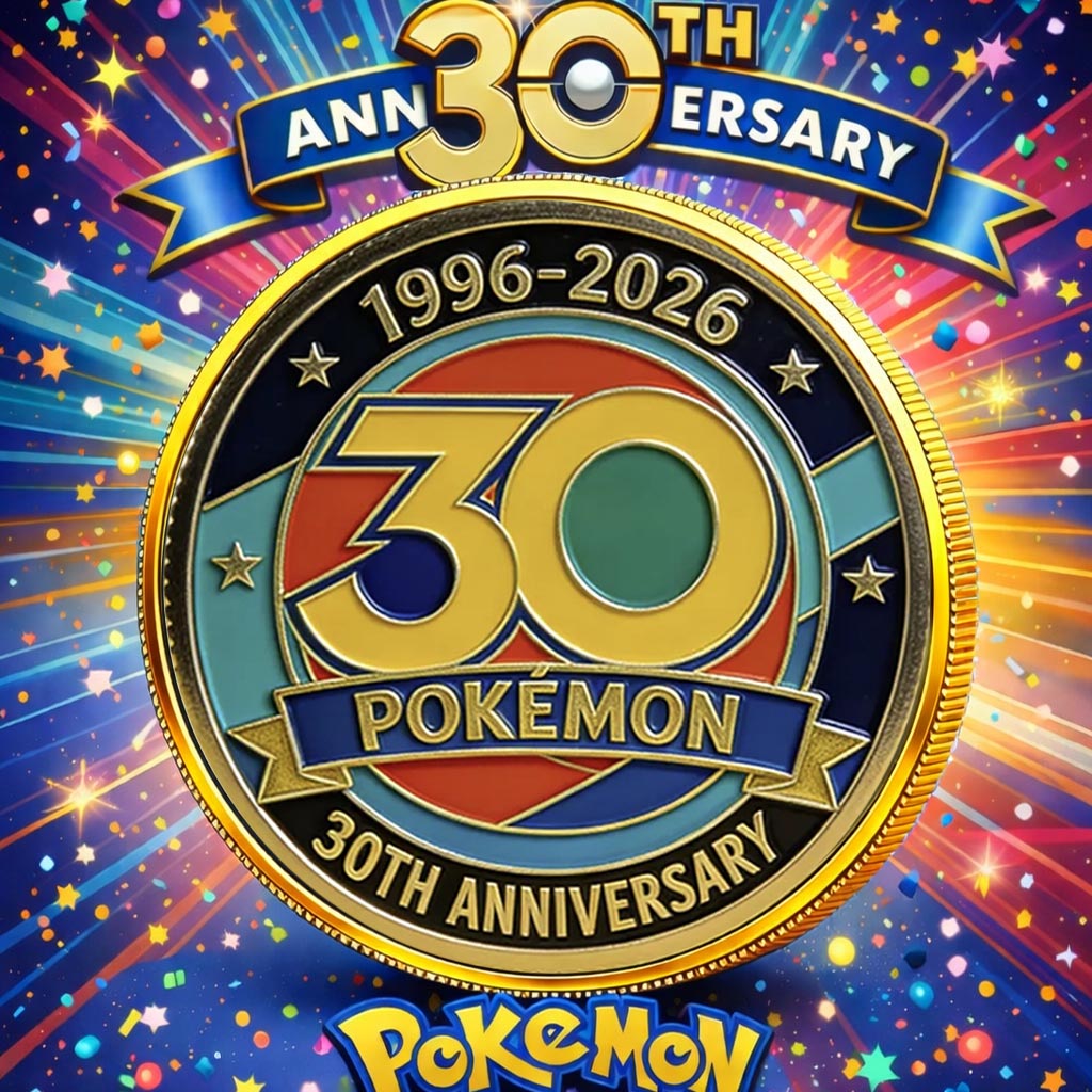 Anime Poke 30th Anniversary Custom Printed Coin