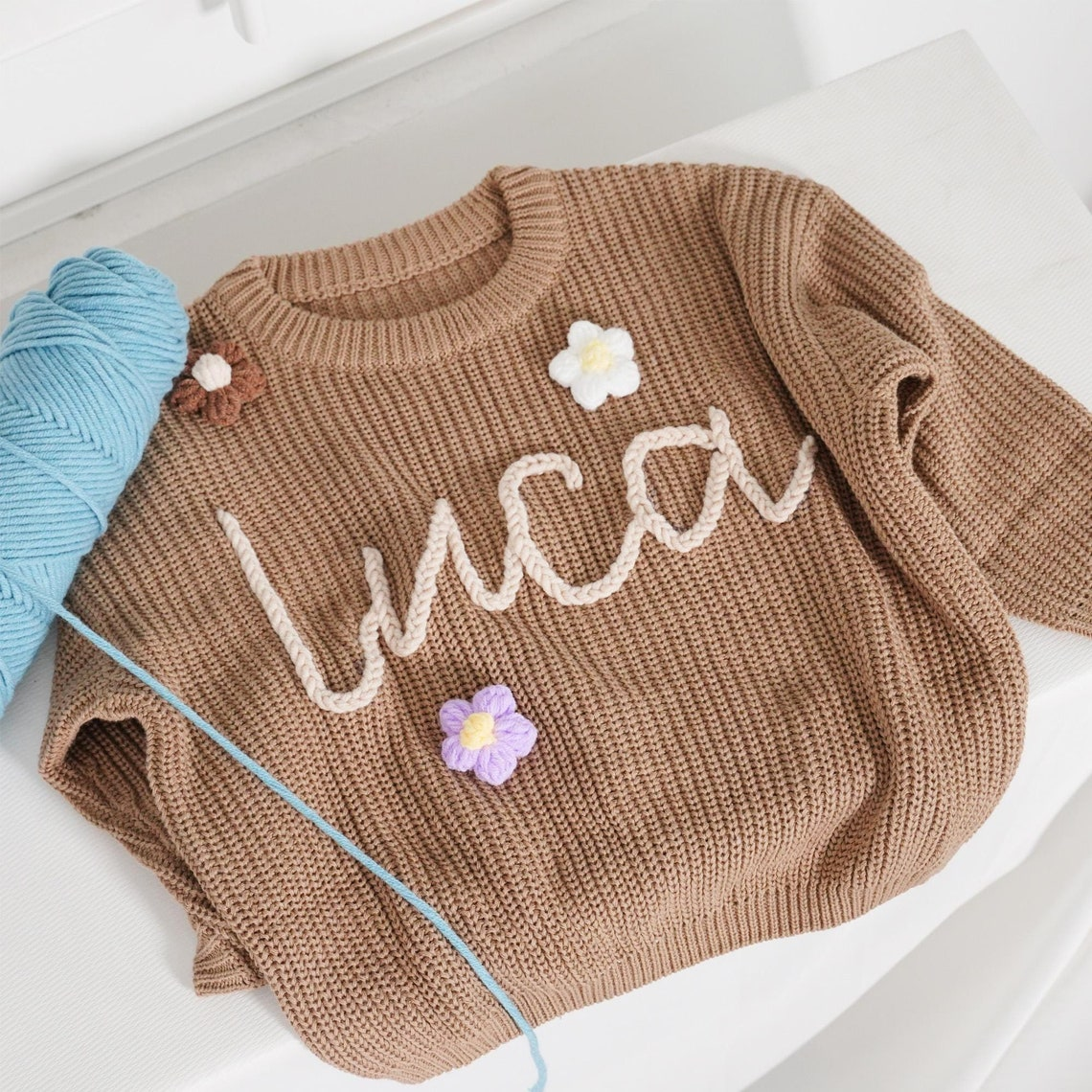 Personalized Knit Sweater For Kids, Custom Toddler Sweaters, Knit Sweater