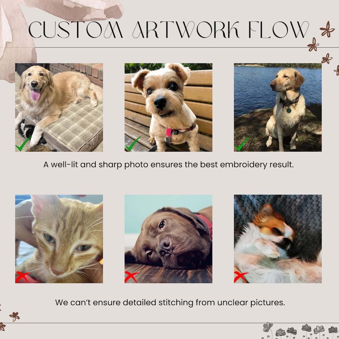 Embroidered Custom Pet Portrait Keychain