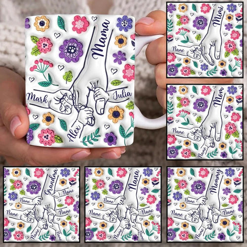 Mother's Day Personalized Holding Mom's Hands Mug You Hold Our Hands Also Our Hearts Mug